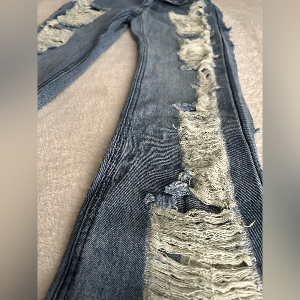 Y2K distressed flare jeans